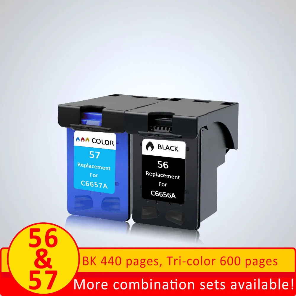 

XiangYu Black 56 or Color 57 XL Ink Cartridge Replacement for HP 56 57 for HP56 for HP57 Deskjet 2100 220 450 5510 5550 5552