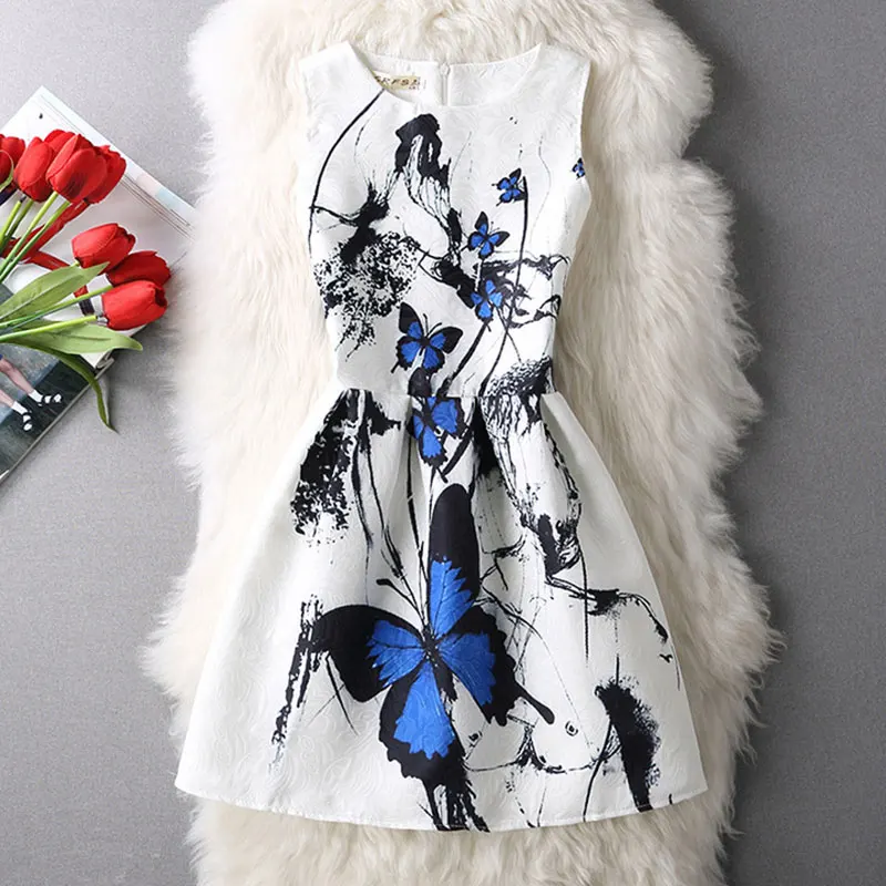 Girls Clothing Floral Print Pattern Dress Princess Rose Party Flower Summer 2017 Children Clothes Wedding 10 12 13 | Детская одежда и