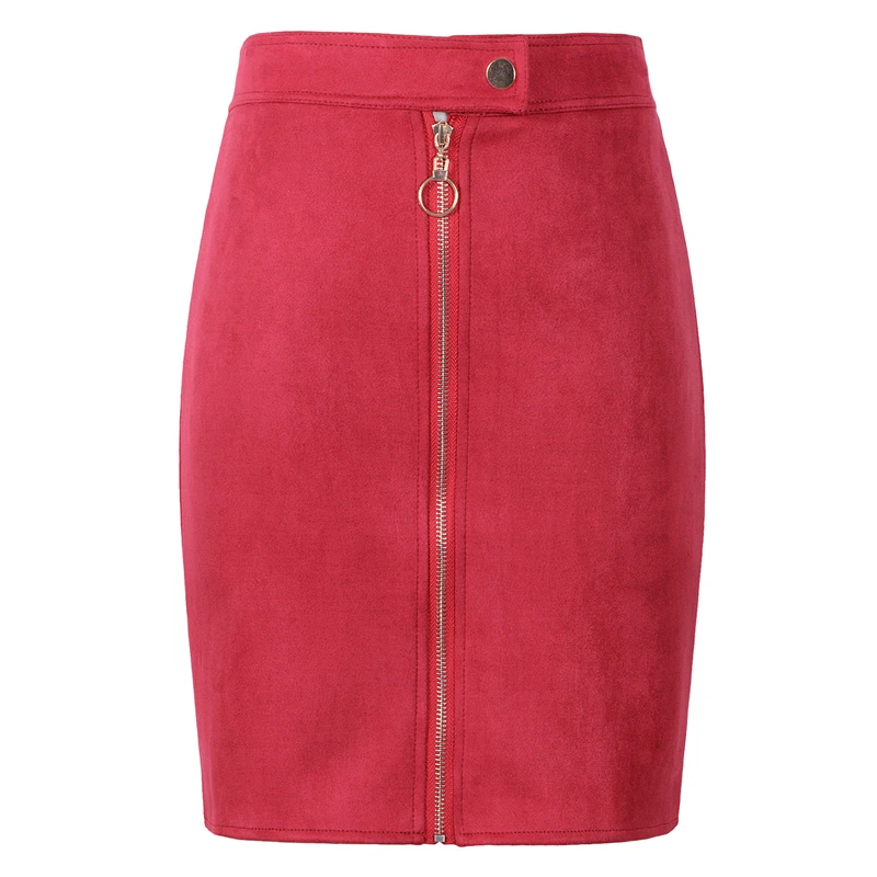 

Neophil Women A-Line Mini Suede Pencil Skirt XXL 2021 Summer Zipper Ladies Office Short Skirt Fashion Style Slim Tutu Saia S1911