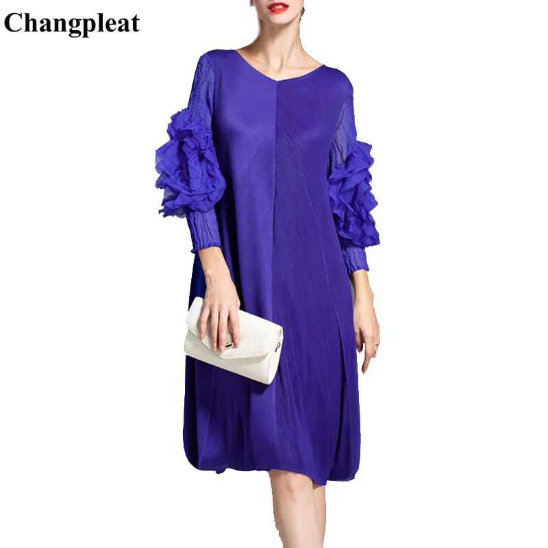 Changpleat 2018 осеннее Новое Женское платье miяка плиссированные модные дизайнерские