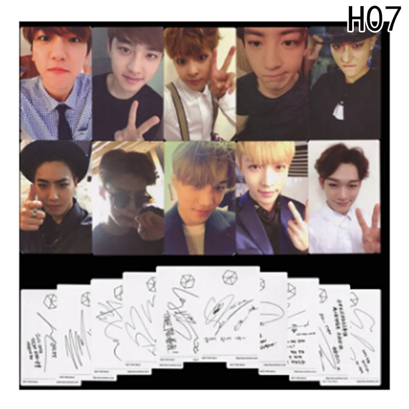 Youpop KPOP EXO K M точное Лото завод 3 EX'ACT альбом самодельные бумажные карты K-POP Подпись LOMO фото карта Фотокарта - Цвет: 7
