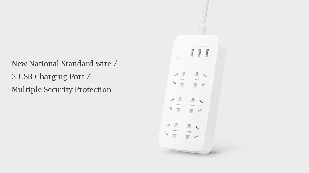 Xiao mi jia блок питания Базовая версия 6 розеток С 3 5 в 2.1A Быстрая зарядка usb порты белый mi разъем сплошной цвет
