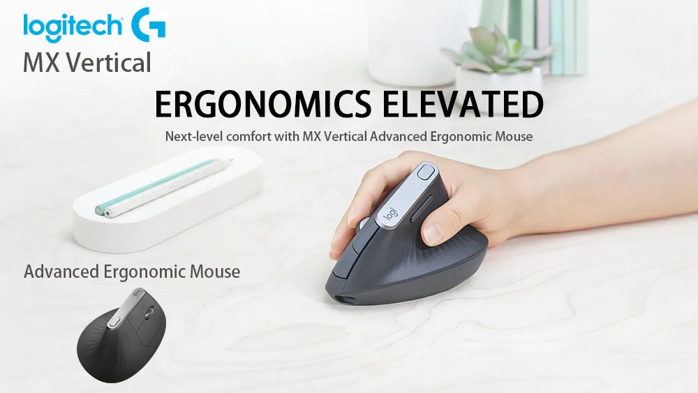 Logitech MX Вертикальная мышь эргономичная мышь Многофункциональная офисная