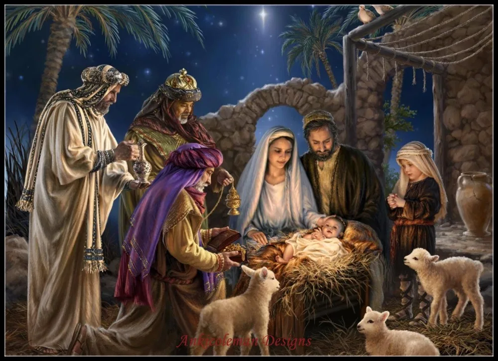 

Needlework for embroidery DIY DMC High Quality - Counted Cross Stitch Kits 14 ct Oil painting - The Nativity Christmas