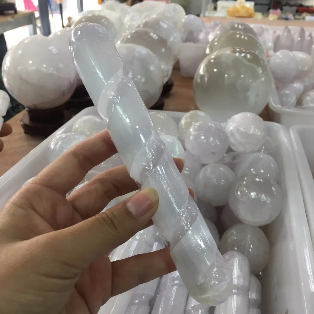 СЕЛЕНИТ кристаллические палочки целебный массаж спиральная полированная палка