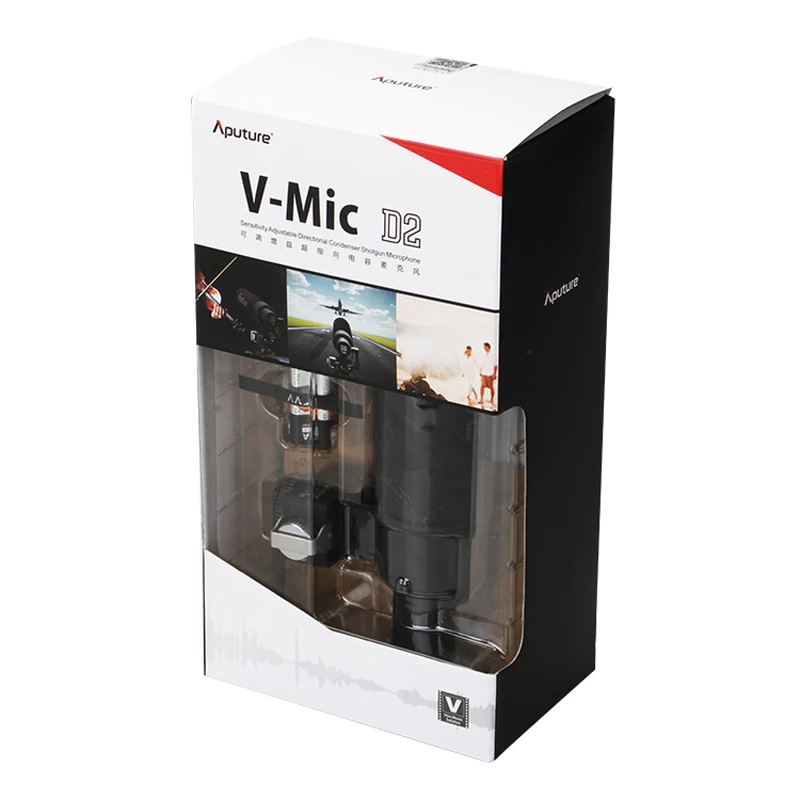 Aputure V-MIC D2 Регулируемая чувствительность Направленная Конденсатор Shotgun видео