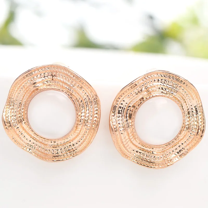 Новые модные корейские ювелирные изделия золотистый гравированный узор цветок