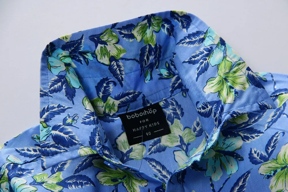 Хлопковая рубашка с цветочным принтом гавайская aloha для мальчиков T1512|shirts for boys|aloha