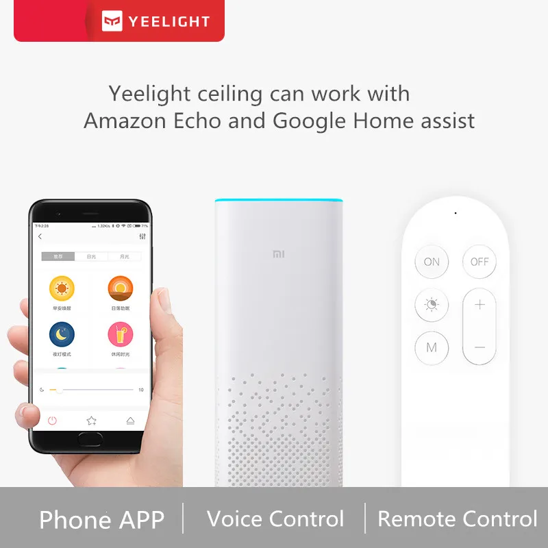 Оригинальный xiaomi YEELIGHT потолочный Pro 650 мм RBBW Красочная Работа с mi home app и Amazon ECHO Google
