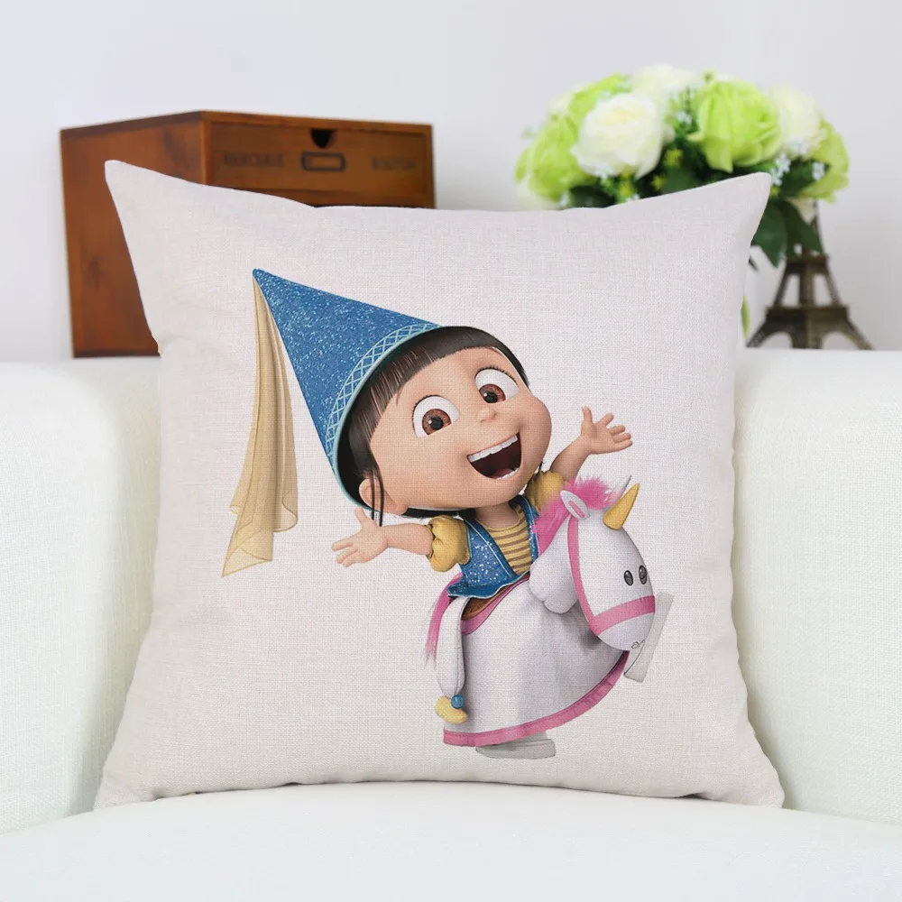 Квадратный декоративный чехол для подушки с изображением миньонов из