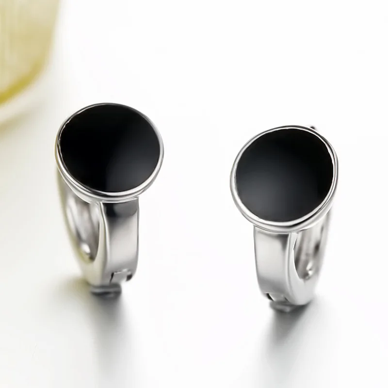 Серьги кольца из серебра 925 пробы с черными пятнами|silver hoop earrings|hoop earringshoop earrings black |