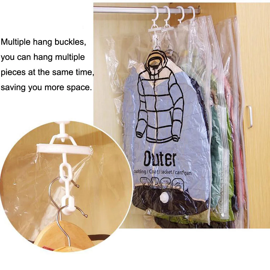 Подвесная прозрачная вакуумная сумка для хранения компрессионная одежды с