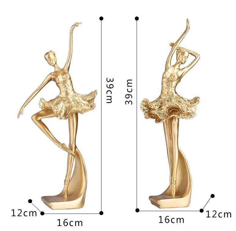 Европейский Золотой балет красивые фигурки из смолы статуя свадебный подарок