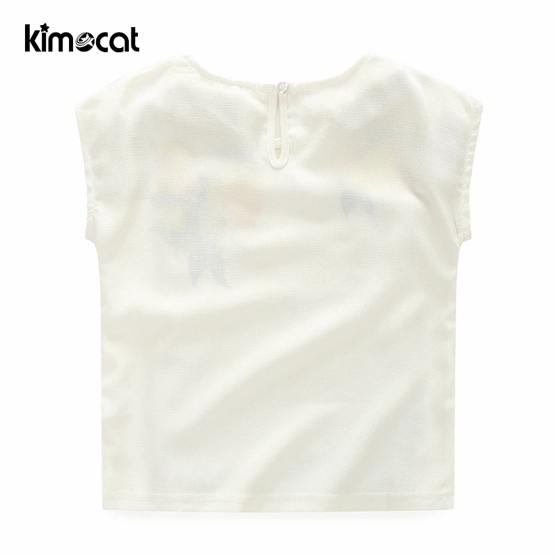 Kimocat/Летняя одежда для маленьких девочек детская одежда из 2 предметов футболка+ штаны костюмы с короткими рукавами детская одежда милые комплекты для девочек с лимонами