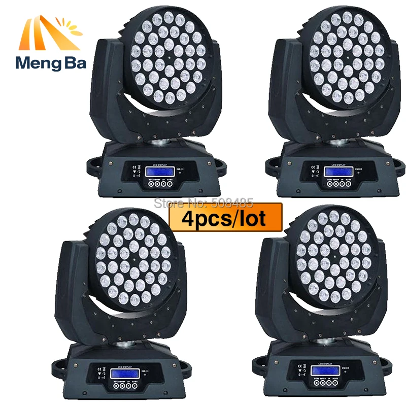 4 шт./лот Светодиодная панель zoom Light 36*10 Вт RGBW вращающийся головной свет
