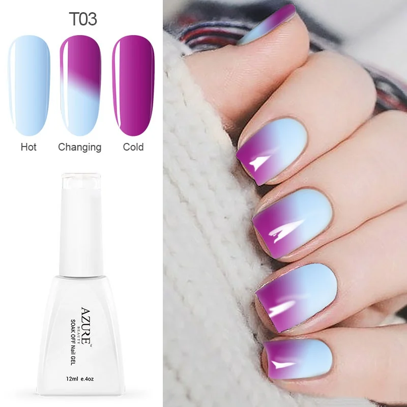 T03 Новейший Гель-лак для ногтей Azure beauty, меняющий температуру, светодиодный/УФ-Гель-лак для ногтей, 12 мл, 1 шт., гель для ногтей - Цвет: T03
