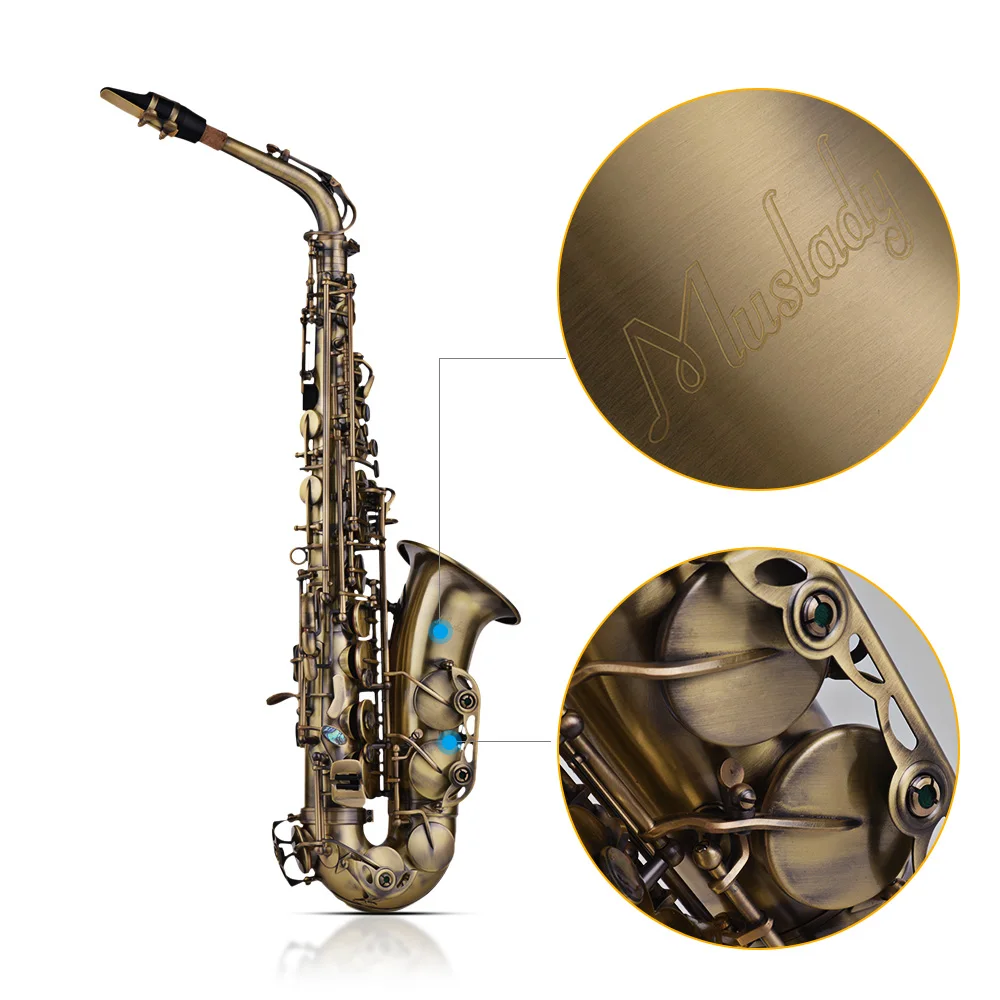 Advanced Ретро саксофон Eb E-альт ключ вырезать шаблон духовой инструмент с Чехол