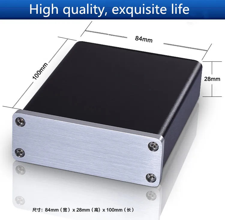 Корпус алюминиевого усилителя 84*28*100 мм/Шасси инструментов/усилитель