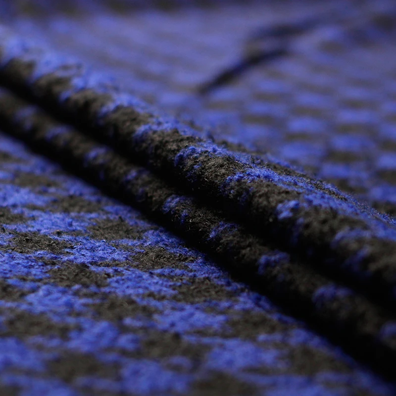 150cm width 570g/m dark blue black birds tweed 100%wool materials qutumn winter coat DIY clothes fabrics | Дом и сад