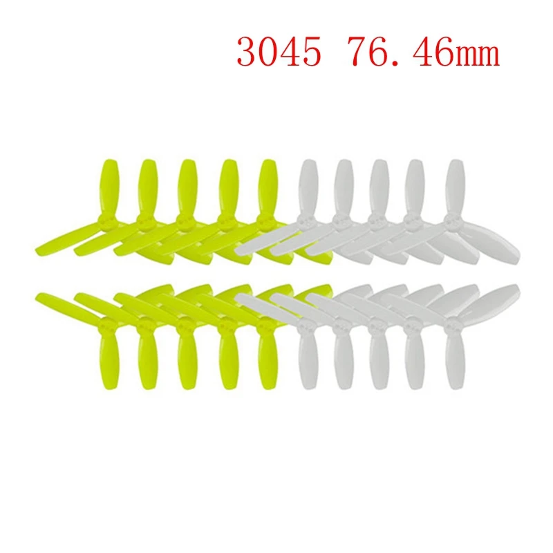 10 Pairs Kingkong 2035 / 2045 3045 2535 1535 3-blade Propeller CW CCW 1.5mm Mounting hole Bright Green and White for Drone | Игрушки и