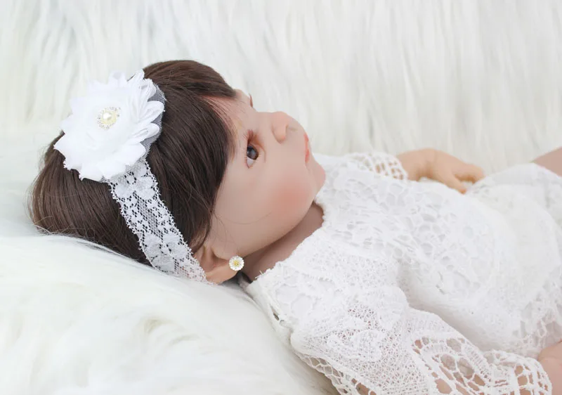55 см полноразмерная силиконовая кукла Reborn Girl игрушка для малышей Реалистичная 22