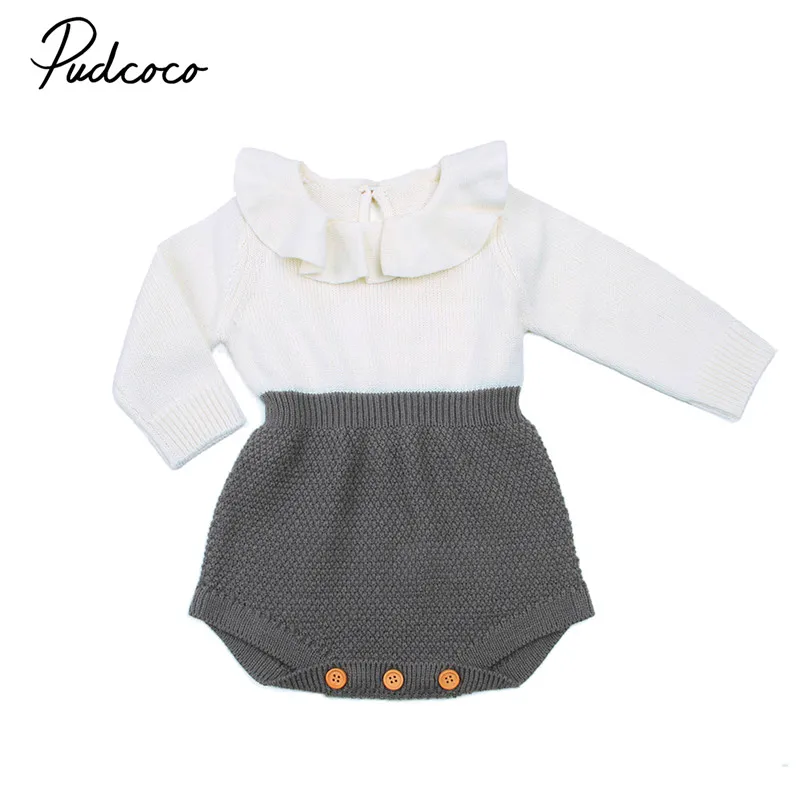 Детский вязаный комбинезон с длинным рукавом на возраст 0 24 месяца|Ромперы| |