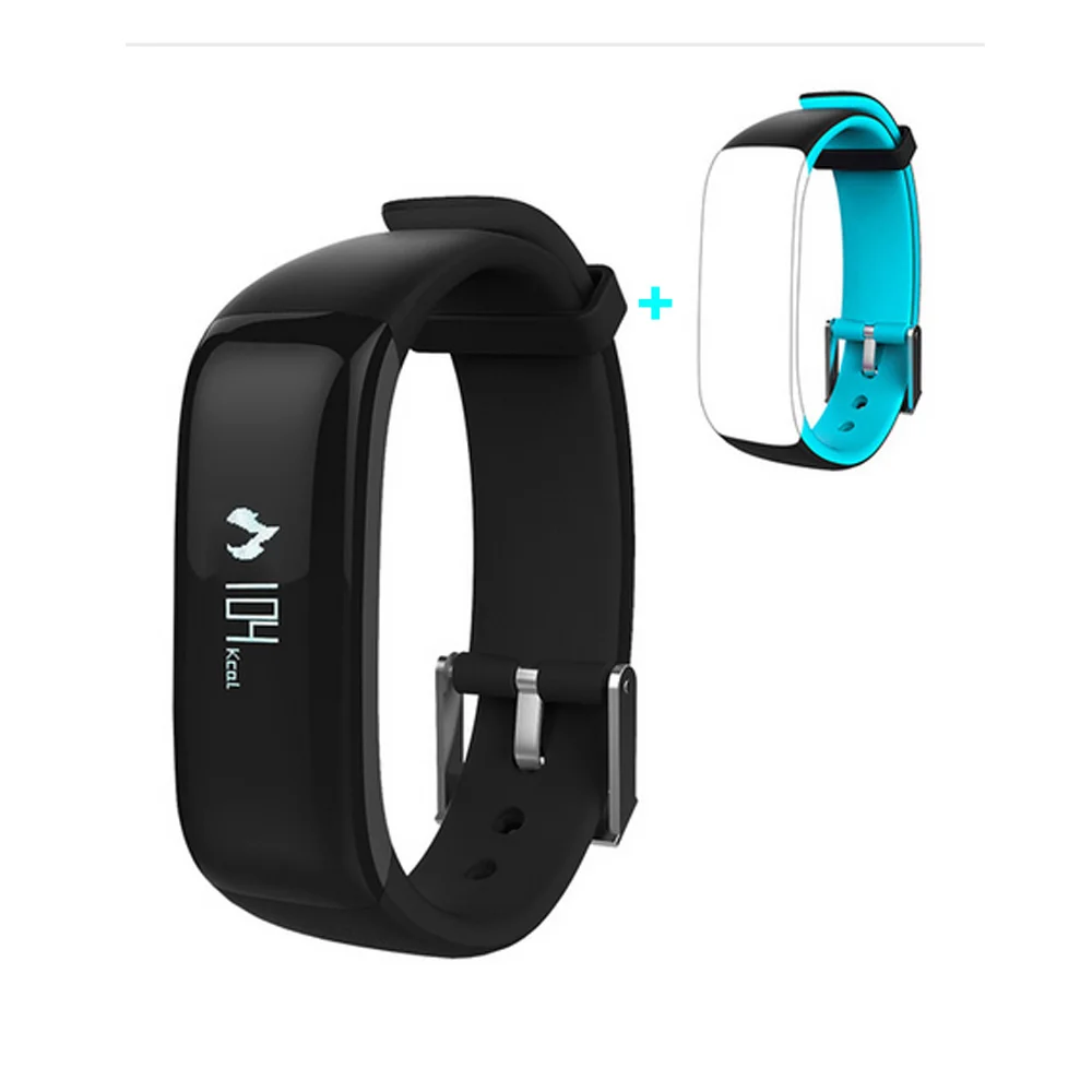 add a Blue belt P1 Smartband часы кровяное давление Bluetooth умный Браслет монитор сердечного ритма умный Браслет фитнес для iOS Android телефон - Цвет: add a Blue belt