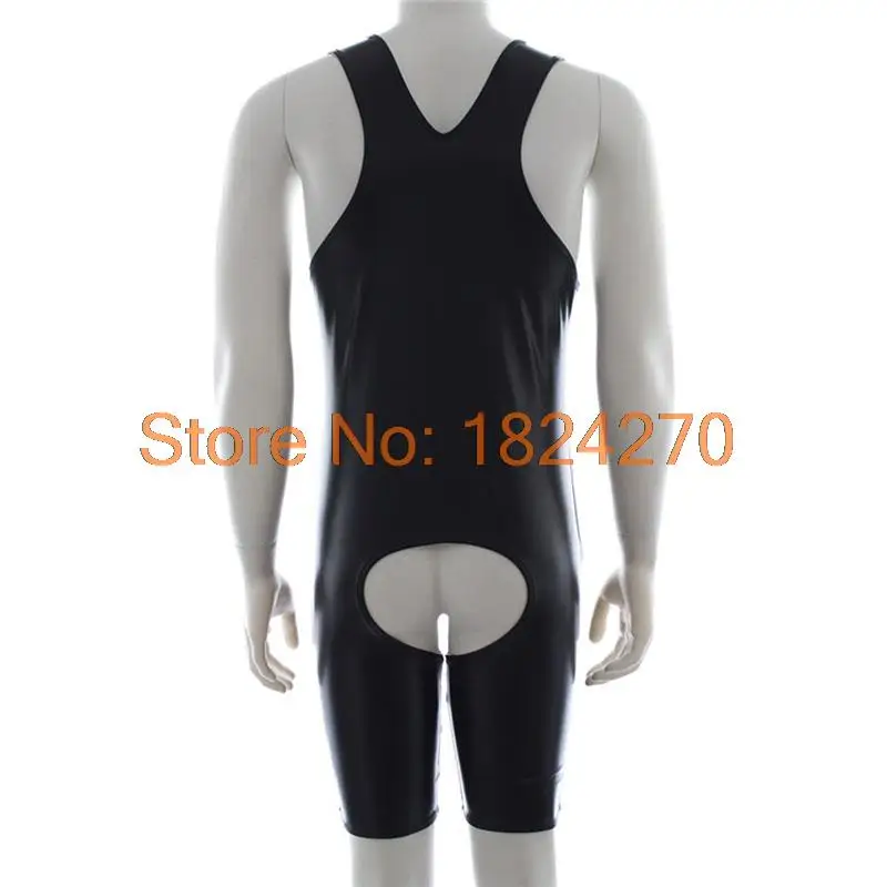 Искусственная кожа с открытой промежностью облегающее боди сексуальное нижнее