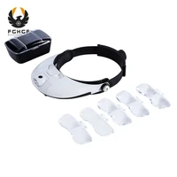 fghgf detachable led headband illuminated magnifier head mounted replaceable lens eye magnifying glasses loupe at a loss