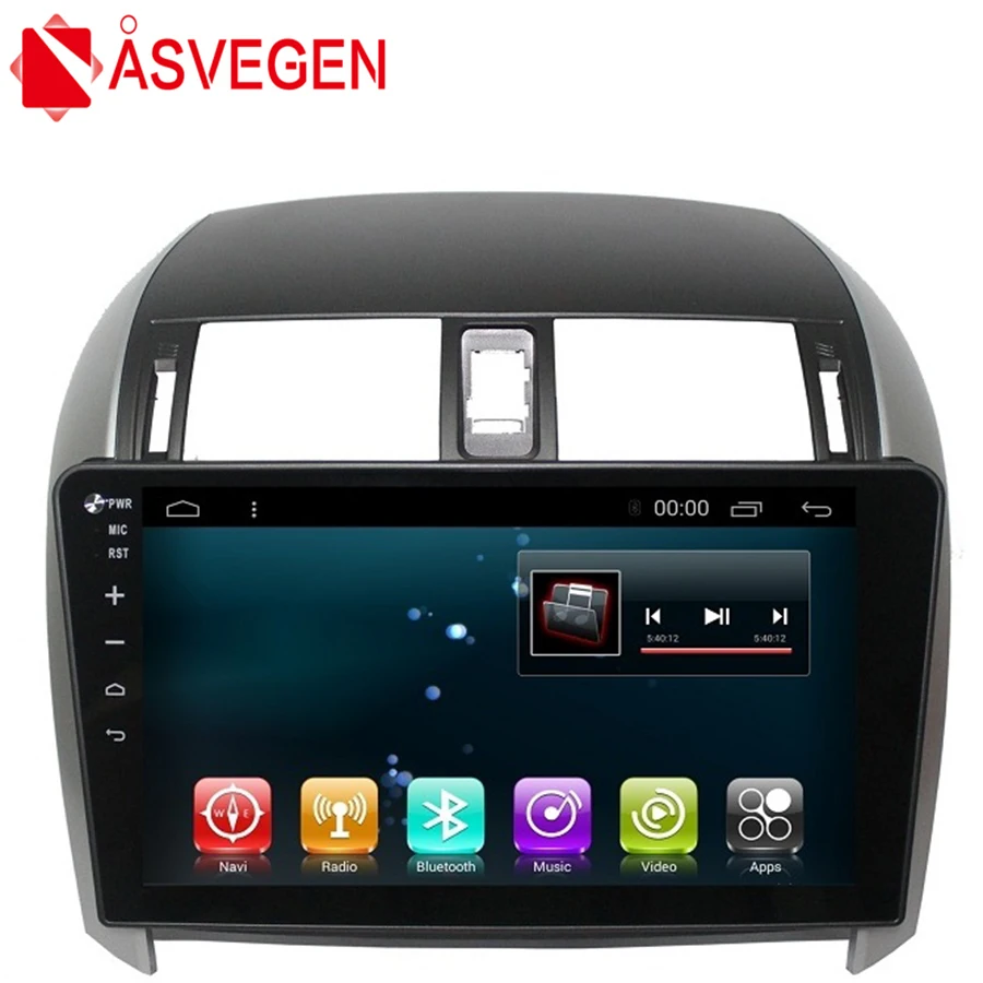 Автомагнитола Asvegen 2 din Android четырехъядерный DvD плеер для Toyota Corolla 2007 2013 GPS навигация
