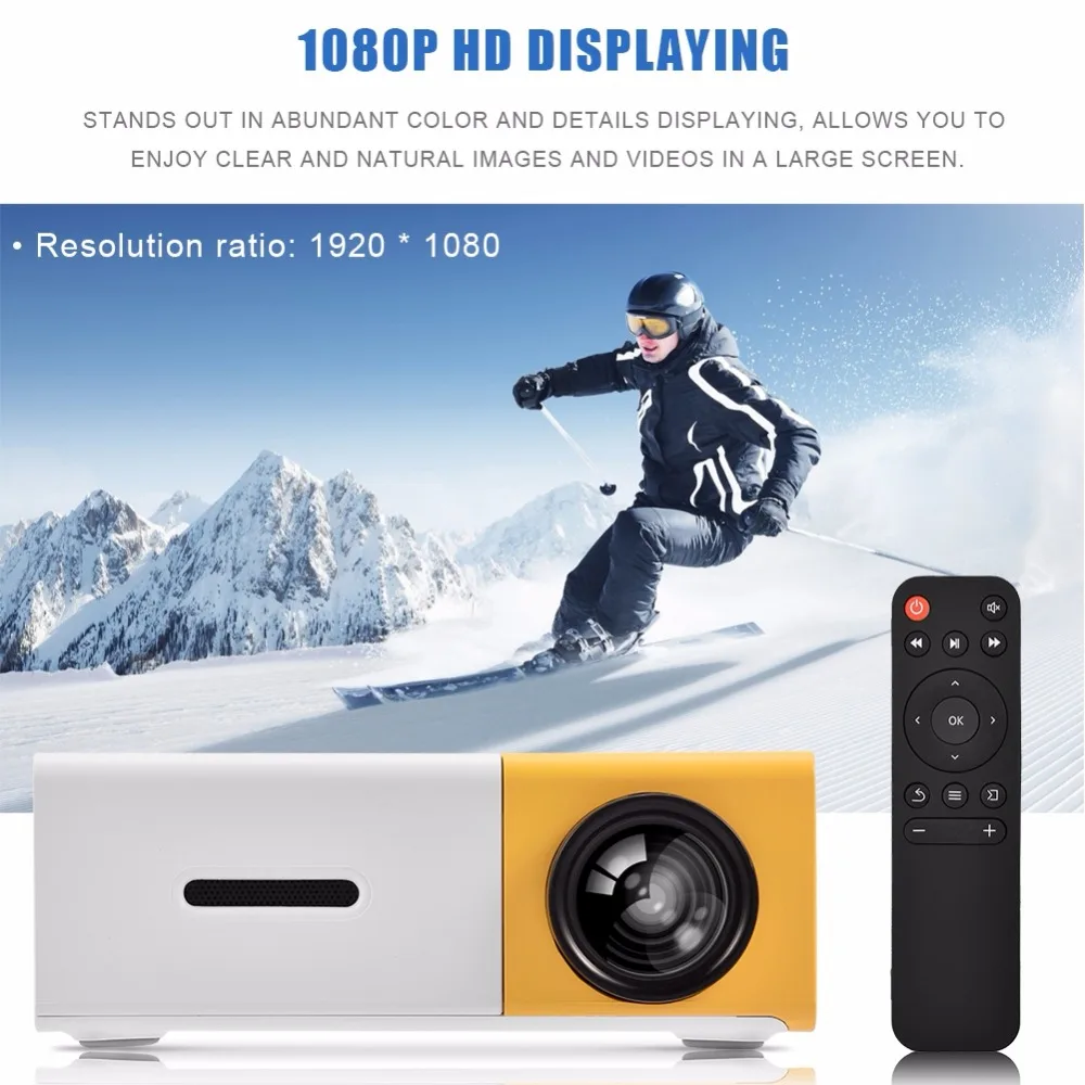 Светодиодный видеопроектор мини проекторы поддержка 1080P Мини Портативная звуковая система для ПК ноутбука iPhone Andriod телефона домашнего кинотеатра