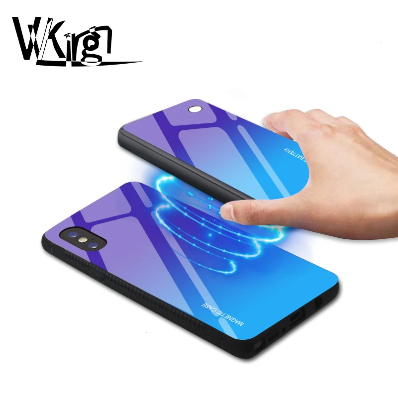 Магнитный беспроводной зарядный чехол для телефона iphone X XS Max XR 5000mAh аккумулятор