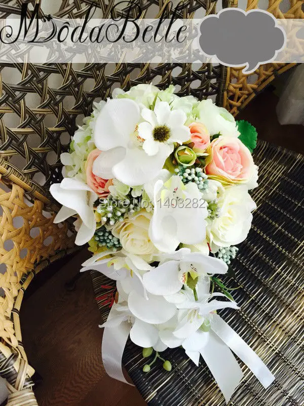 Новинка в сельском стиле водопад свадебные цветы искусственные орхидеи розы фотоальбом для невесты Ramos De