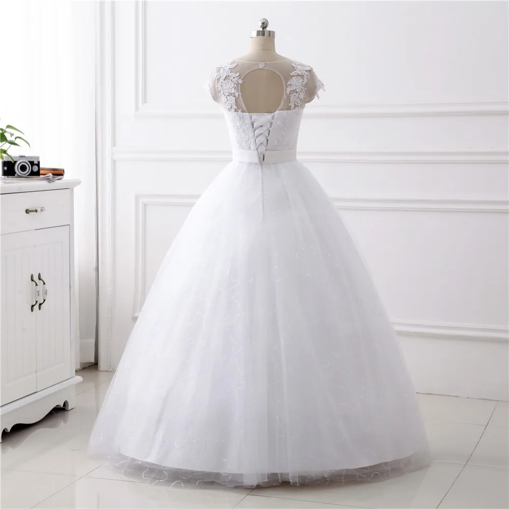 Ruthshen дешевые свадебные платья 2020 Кепки рукавами трапециевидной формы бальное