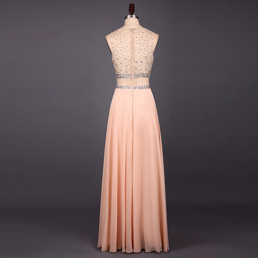 Женское шифоновое вечернее платье длинное розово желтое ТРАПЕЦИЕВИДНОЕ ПЛАТЬЕ