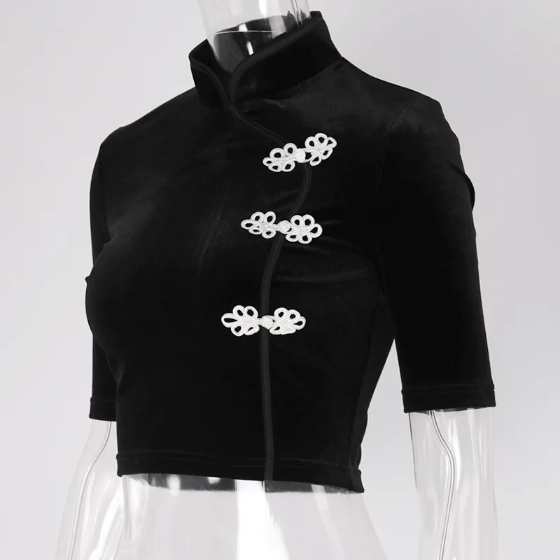 Женская Винтажная Футболка UIDEAZONE черная бархатная футболка в стиле хип-хоп для