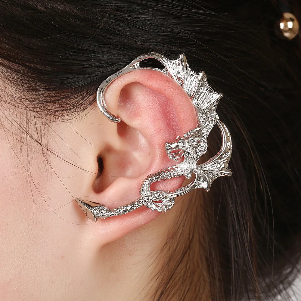 Преувеличенная Ушная клипса с драконом серьги каффы для ушей ушей|ear clip|clip on