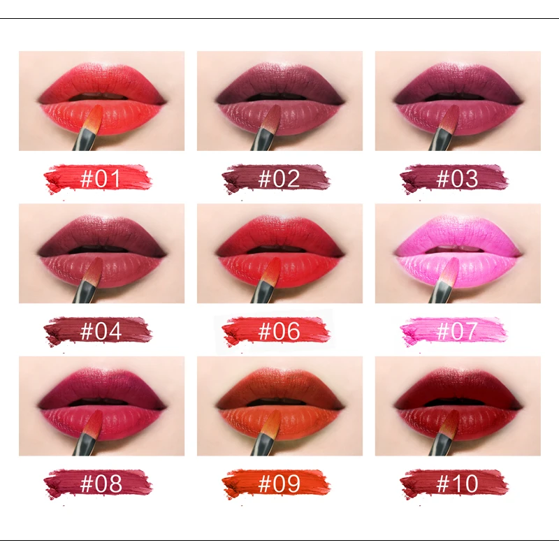 Fostyle Brand Makeup Korean Cosmetics Red Lips Matte Long Lasting Lipstick Set Nude Black Mate Pencil |