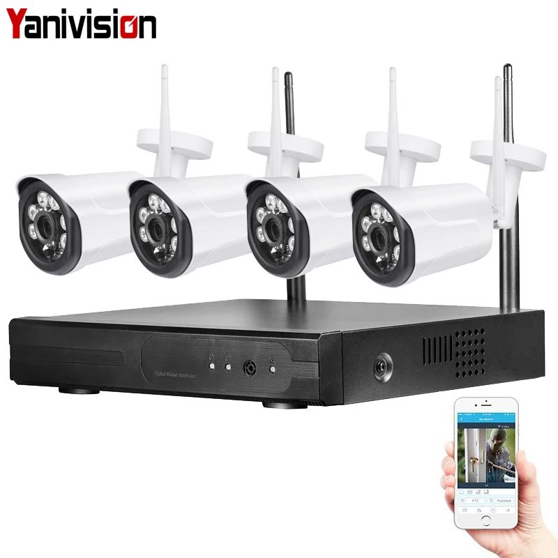 Камера видеонаблюдения 4 канала 1080P Wi Fi NVR камера безопасности беспроводная 720P