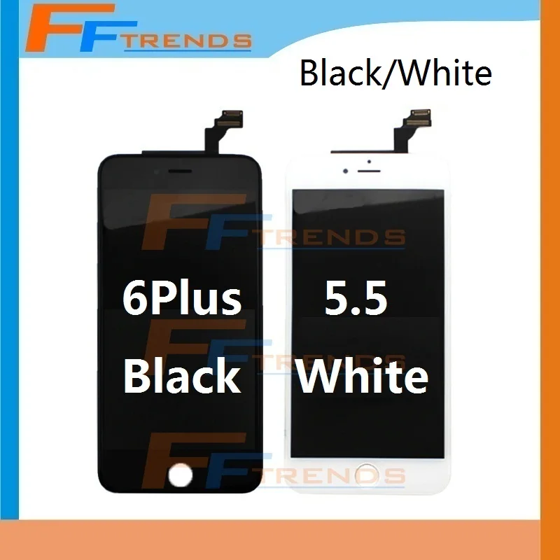 Новый испытано черный белый для iPhone 6 plus LCD 5.5 дюймов экран дисплея с сенсорным