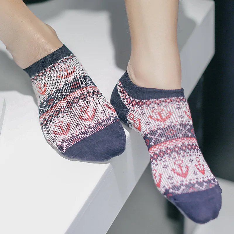 10Pairs/Lot B516 socks manufacturers new the national wind double needle boat anchor cotton men's | Мужская одежда