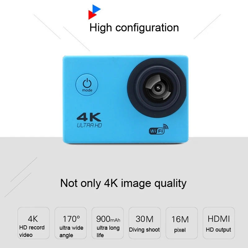 Pаспродажа HAMTOD H9A HD 4K WiFi Спортивная камера с дистанционным управлением и водонепроницаемой крышкой, 2,0 дюймовый ЖК-экран, 170 градусов широкоугольный объ...
