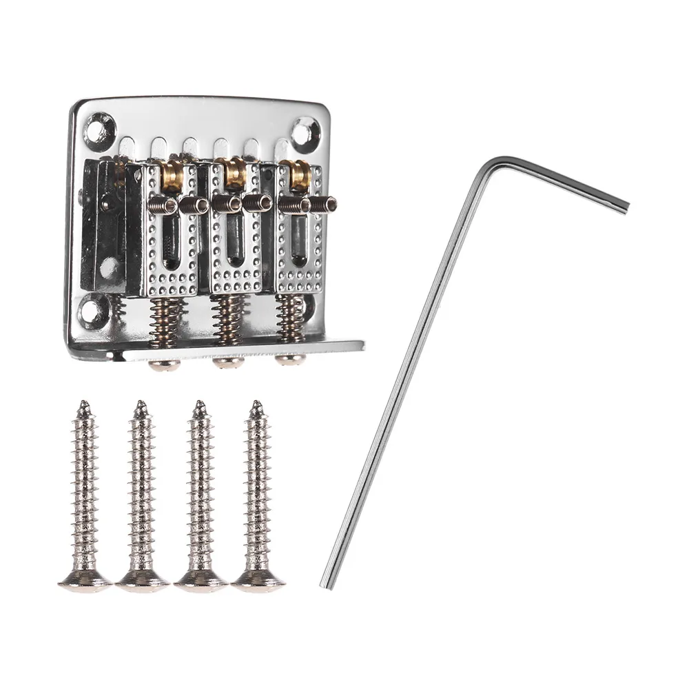 3-String Hardtail гитарный мост фиксированный 3-седло мосты с винтами Замена гаечного