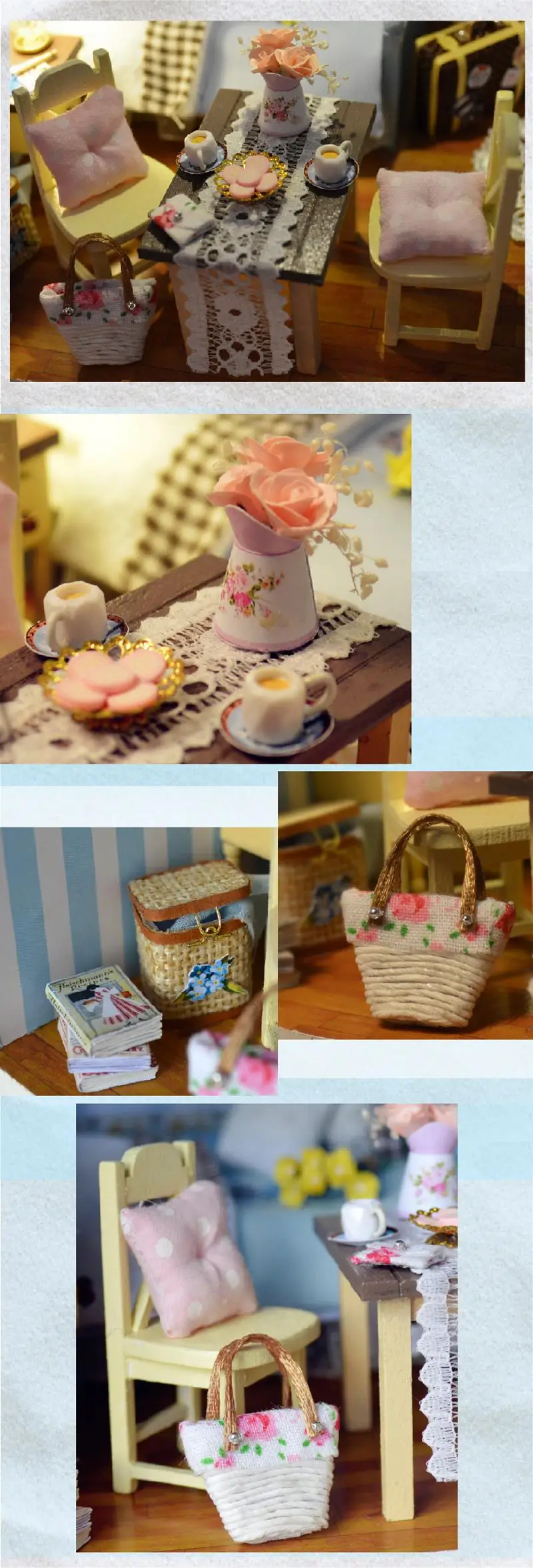 DIY кукольный домик Miniatura Кукольный дом мебель деревянные украшения ручной работы головоломка подарок игрушки для детей A017# E