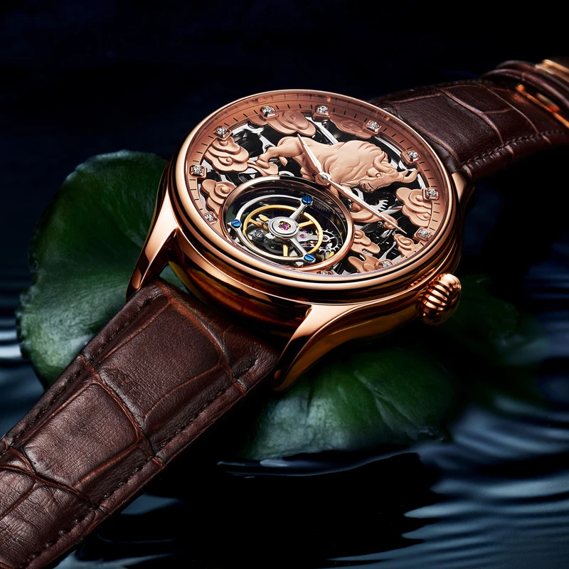 Tourbillon механические часы для мужчин Топ бренд сапфировые зеркальные Оригинальные