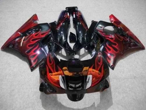 

Dor-Motorcycle fairing kit for CBR600 F2 red flame black fairings 1991 1992 1993 1994 CBR600 F2 +gifts