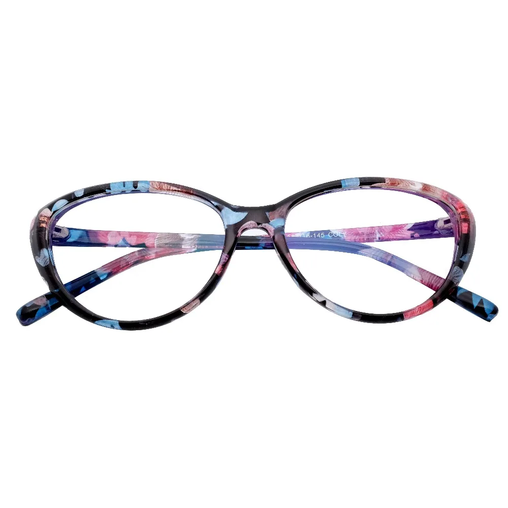 Женские очки для чтения Cateye модные кошачий глаз по рецепту фиолетовые цветочные