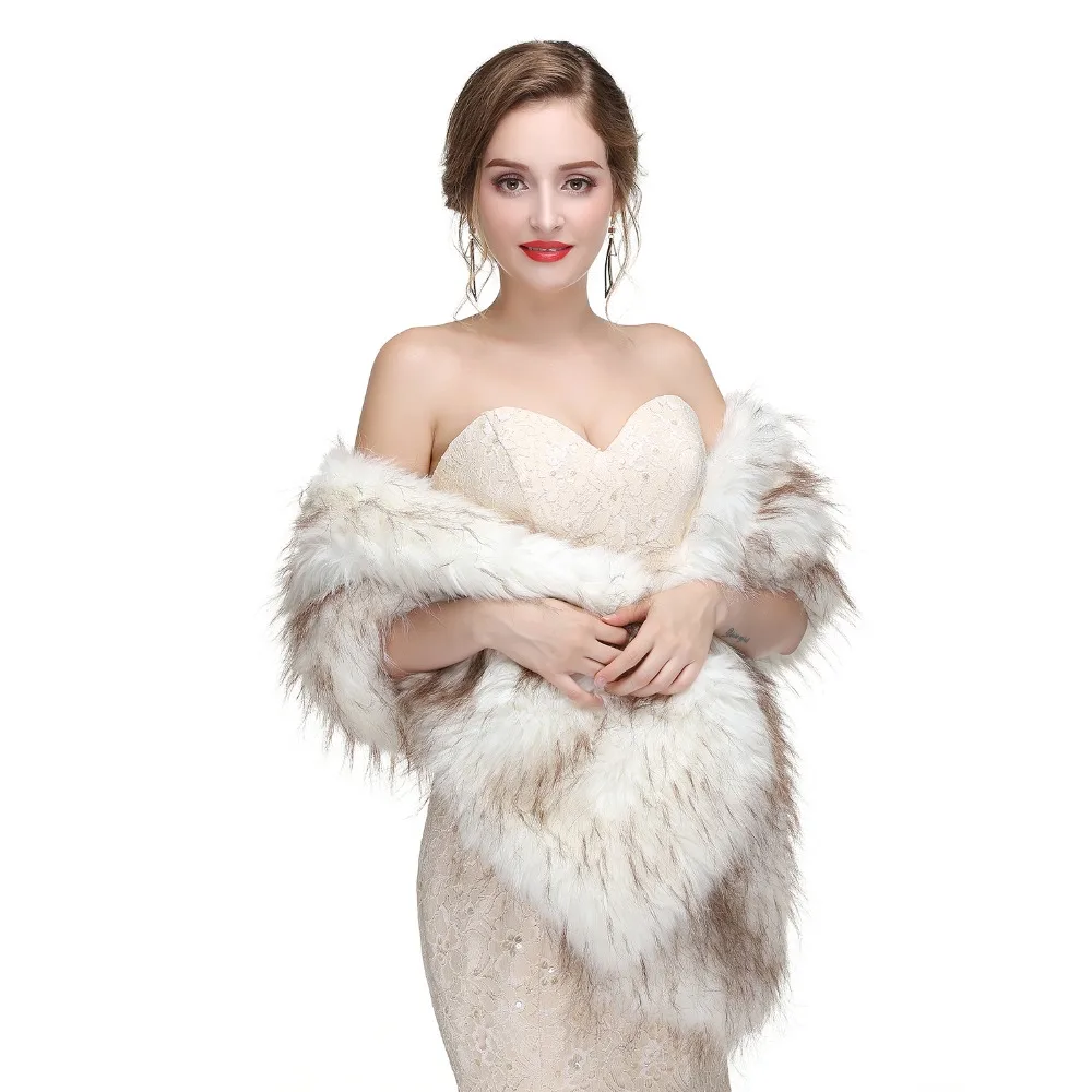 Forevergracedress элегантные мягкие осенне-зимние свадебные обертывания из искусственного меха, куртки-болеро Свадебные пальто шали шарфы PJ444