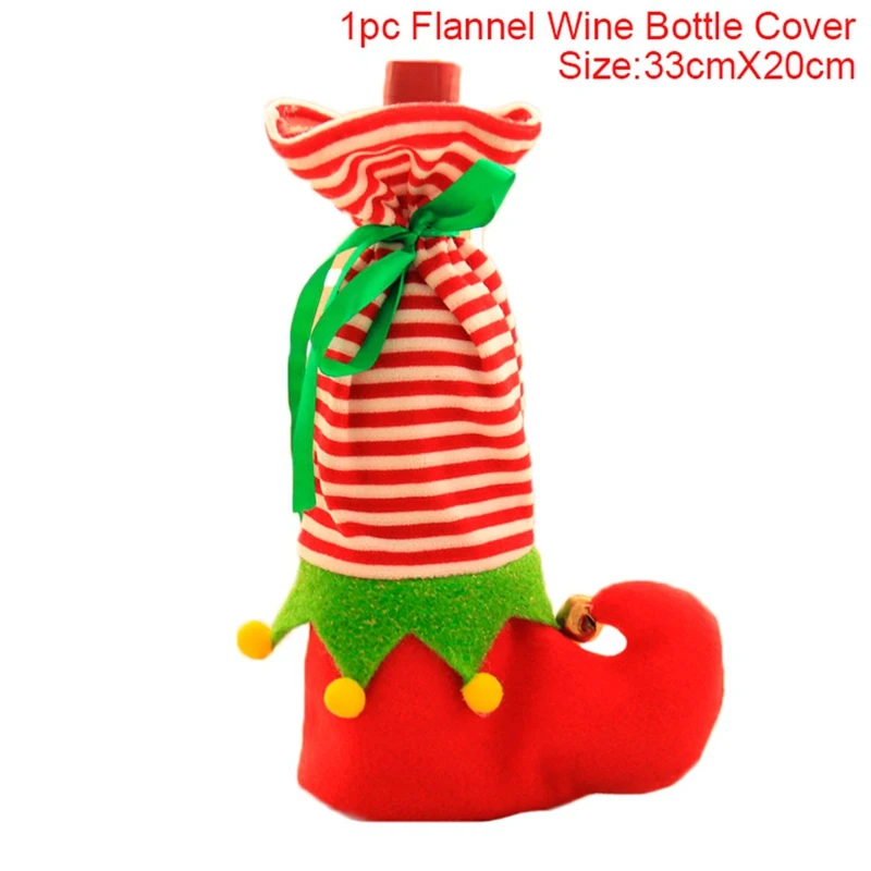 wine bottle set 26 FengRise рождественские украшения для дома Санта Клаус крышка бутылки вина снеговик чулок держатели для подарков Рождество Navidad декор год - Цвет: wine bottle set 26