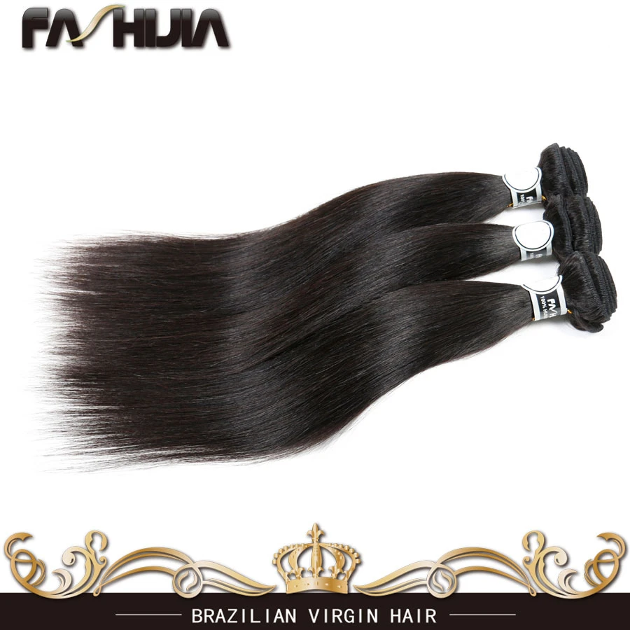 Brazilian Virgin Hair With Closure 4 Bundle Weave Bundles Straight 4*4 Human |